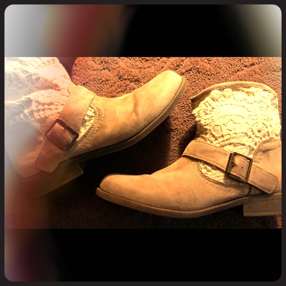 Mudd Brand - Lace Topped Ankle Boots - Size 9.5